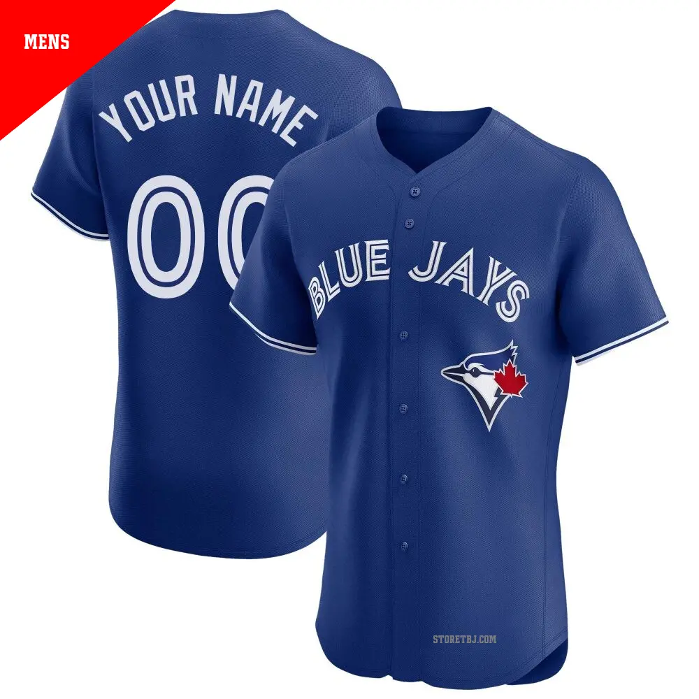 Men's ＃00 Custom Toronto Blue Jays Royal Elite Alternate Jersey