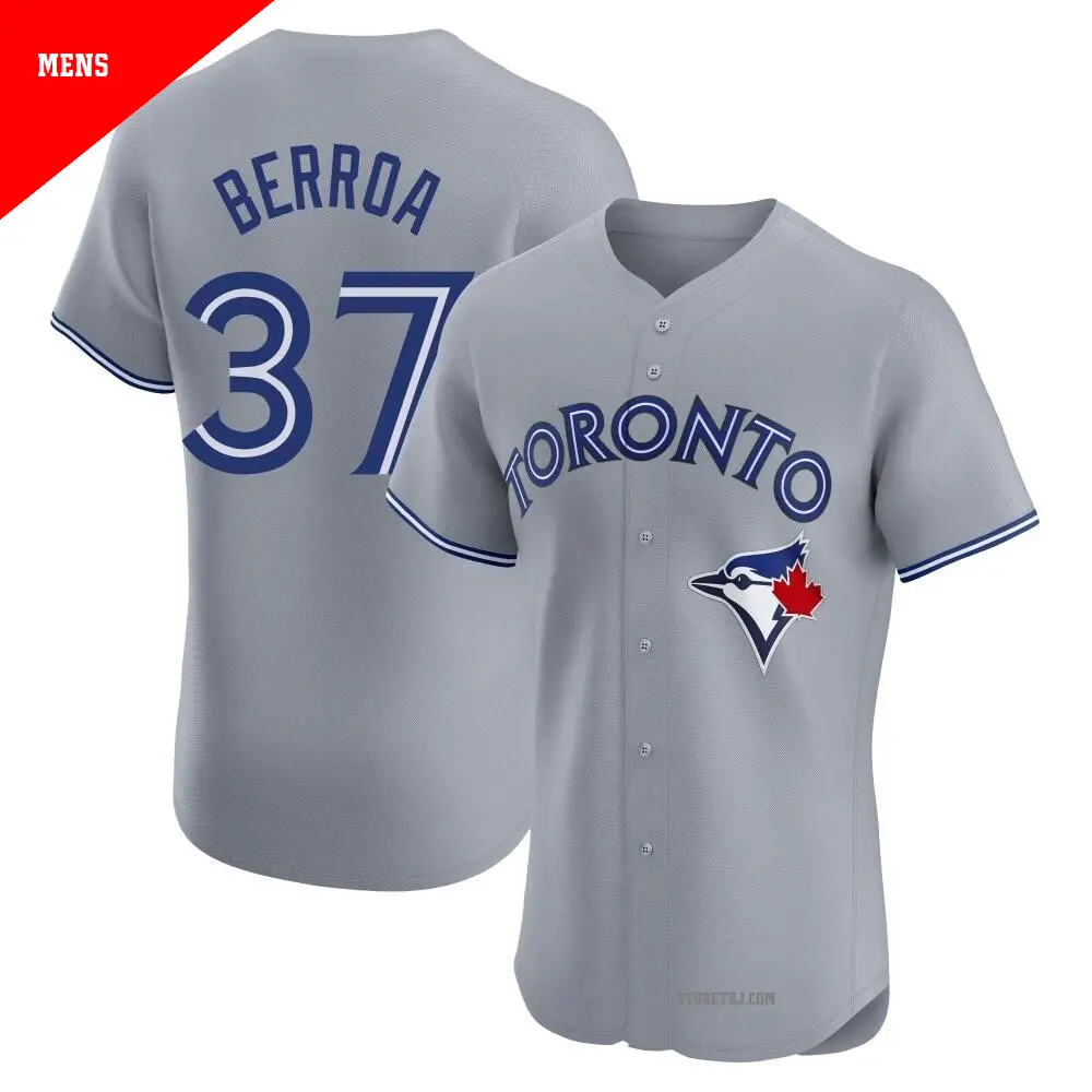 Men's ＃37 Steward Berroa Toronto Blue Jays Gray Elite Road Jersey