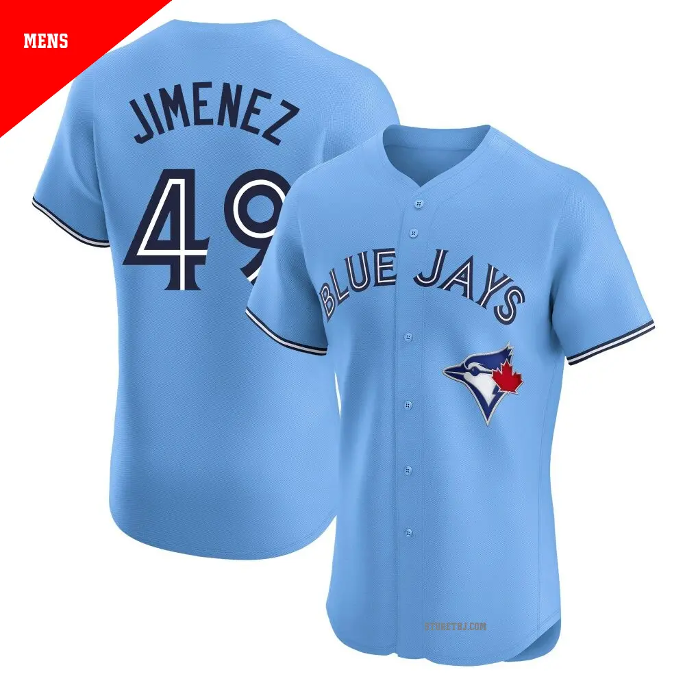 Men's ＃49 Leo Jimenez Toronto Blue Jays Blue Elite Powder Alternate Jersey