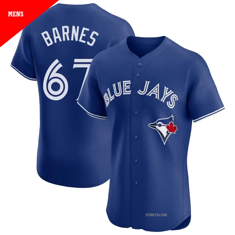 Men's ＃67 Jacob Barnes Toronto Blue Jays Royal Elite Alternate Jersey