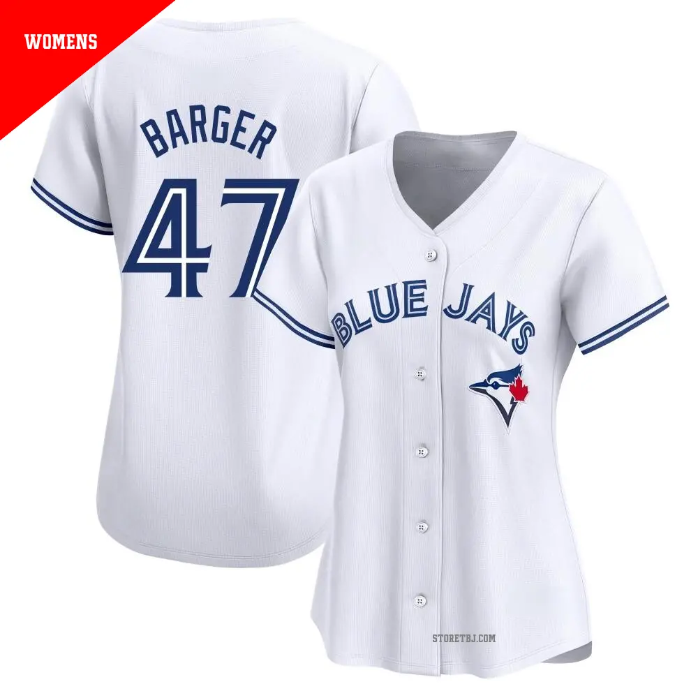 Women's ＃47 Addison Barger Toronto Blue Jays White Limited Home Jersey