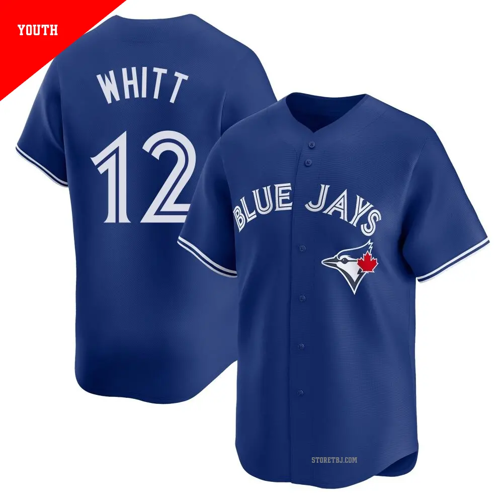 Youth ＃12 Ernie Whitt Toronto Blue Jays Royal Limited Alternate Jersey