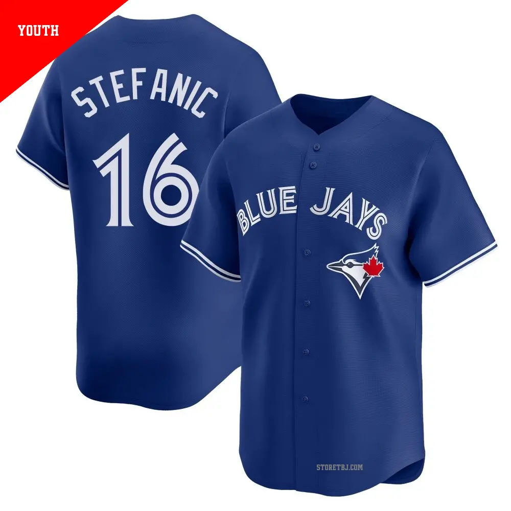Men's #16 Michael Stefanic Toronto Blue Jays Black/White Replica