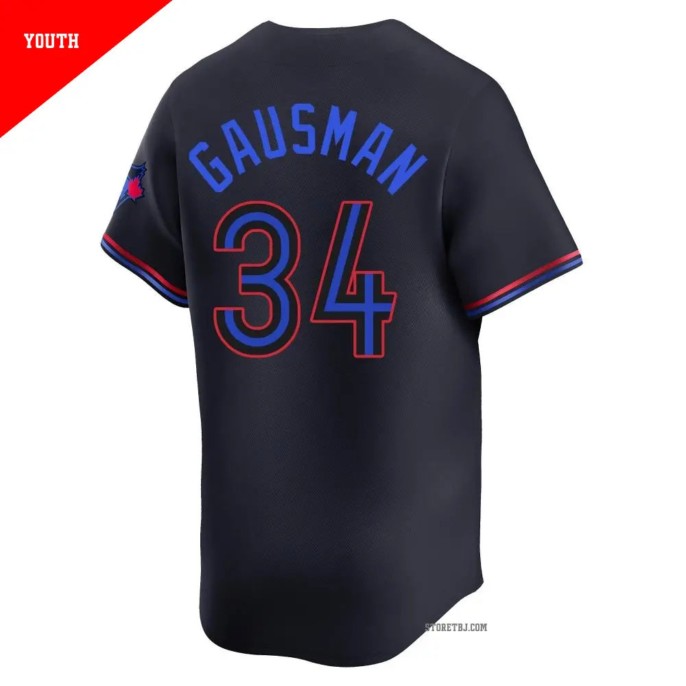 Youth #34 Kevin Gausman Toronto Blue Jays Black Limited 2024