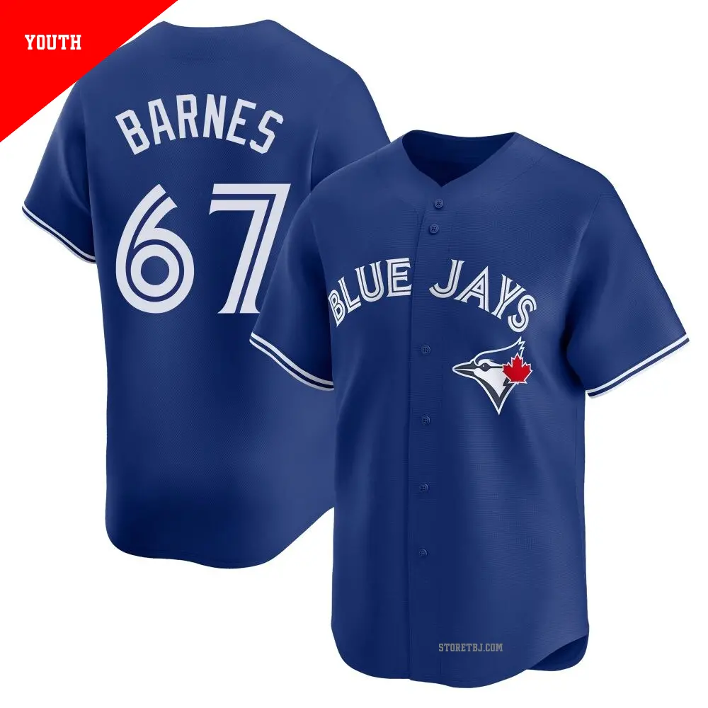 Youth ＃67 Jacob Barnes Toronto Blue Jays Royal Limited Alternate Jersey