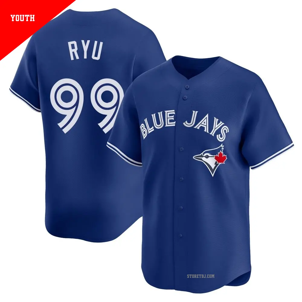 Men's #99 Hyun Jin Ryu Toronto Blue Jays Blue Replica Powder